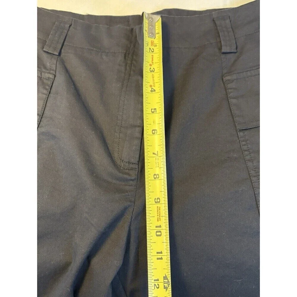 CHICOS Black Utility Cropped Twill Pants Size 8/10 (M) Wide Leg Cargo